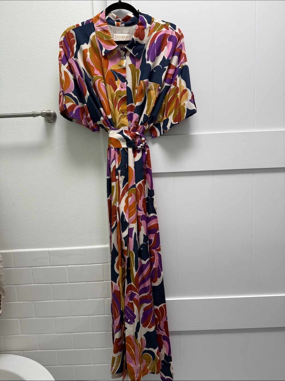 LIKE NEW Sézane Alda Dress Paradise Print Floral Silk Maxi Size FR 46 US 14 - Picture 3 of 10